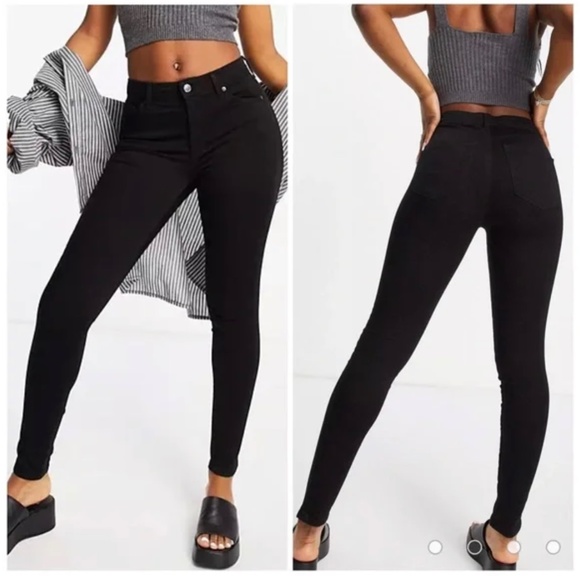 Topshop Moto Leigh jeans black sz28 - Picture 1 of 2